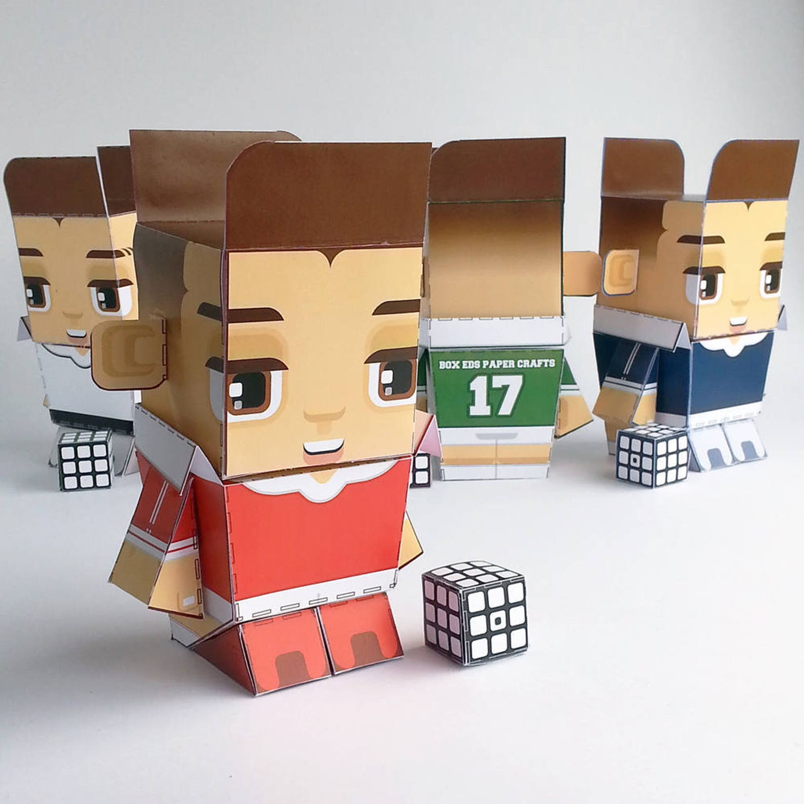 Printable Paper Craft Blue Football/soccer Player 50 of SALES DONATED