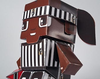 Aussie Footy Player - Black n White DIY Paper Toy Craft Activity