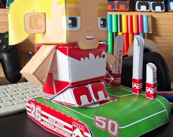 Aussie Footy Player - Red n White DIY Paper Toy Craft Activity
