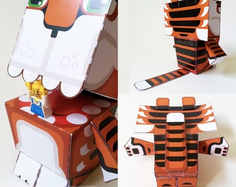 Tiger Paper Toy Craft: Printable DIY Activity (Digital Download)