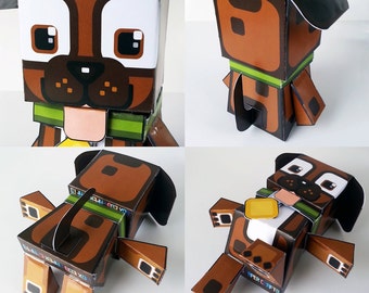 Paper Printable Craft Activity Brown Puppy Dog – Super D.I.Y craft gift for boys and girls - 50% of SALES DONATED TO www.gaws.org.au