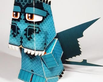 Printable Dragon Paper Toy Craft Activity: Orange and Blue Tribe (Digital Download)