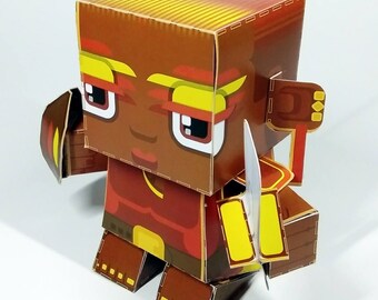 Printable Valkyrie Paper Toy Craft Activity: Red and Gold Tribe (Digital Download)