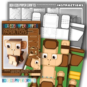 Paper Printable Craft Activity Brown Monkey – Super D.I.Y Craft Gift ...