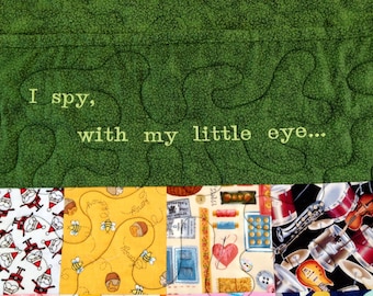 I Spy With My Little Eye Pieced Throw Quilt, 39" x 51"