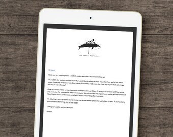 Portrait Email Templates for Photographer Business- Word