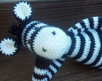 Crochet Zebra Amigurumi, Baby Shower Gift, Zebra Toy Plushie, Stuffed Animal, Baby's First Birthday