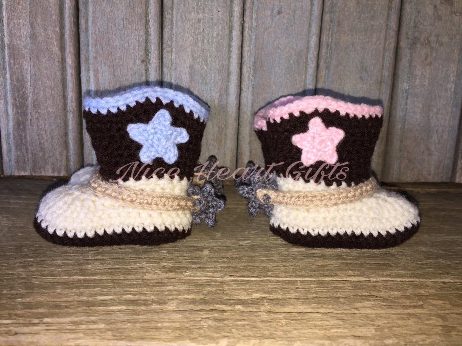Baby Boy or Girl Crochet Cowboy Boots with Star and Spurs Etsy