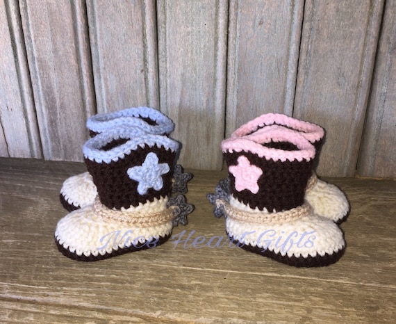 crochet cowboy boots with spurs
