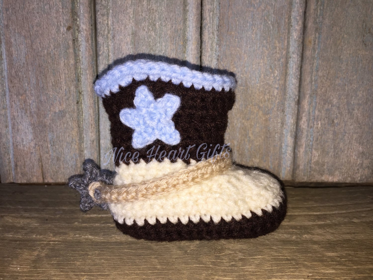 Baby Boy or Girl Crochet Cowboy Boots with Star and Spurs Etsy