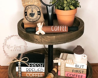 Coffee Tiered Tray Decor, Coffee Bar Decor, Coffee Bean Bag, Tabletop Decor