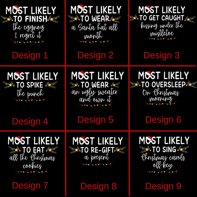 Most Likely to Ornaments, Personalized Christmas Family Ornaments