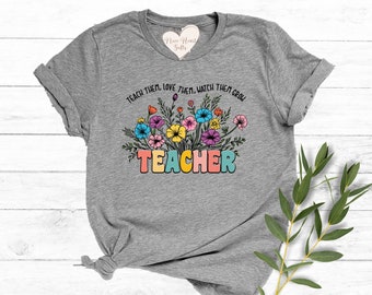 Wildflower Teacher Tshirt, Gift for Teacher, Groovy Teacher T-shirt, Cute Teacher Tee, Back to School Shirt