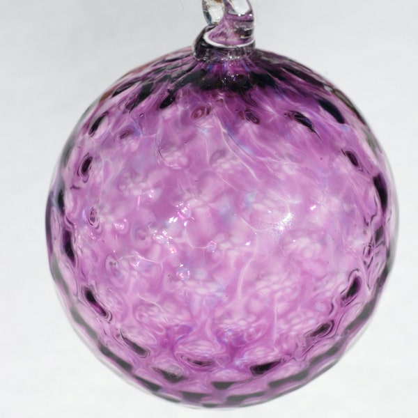 Hand-Blown Glass Ornaments in Amethyst Aura