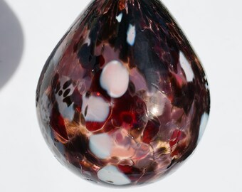 Hand-blown Glass Ornament in Raspberry Dark Chocolate Large