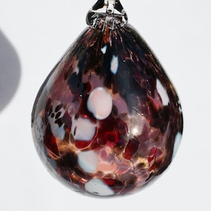 Hand-blown Glass Ornament in Raspberry Dark Chocolate Large