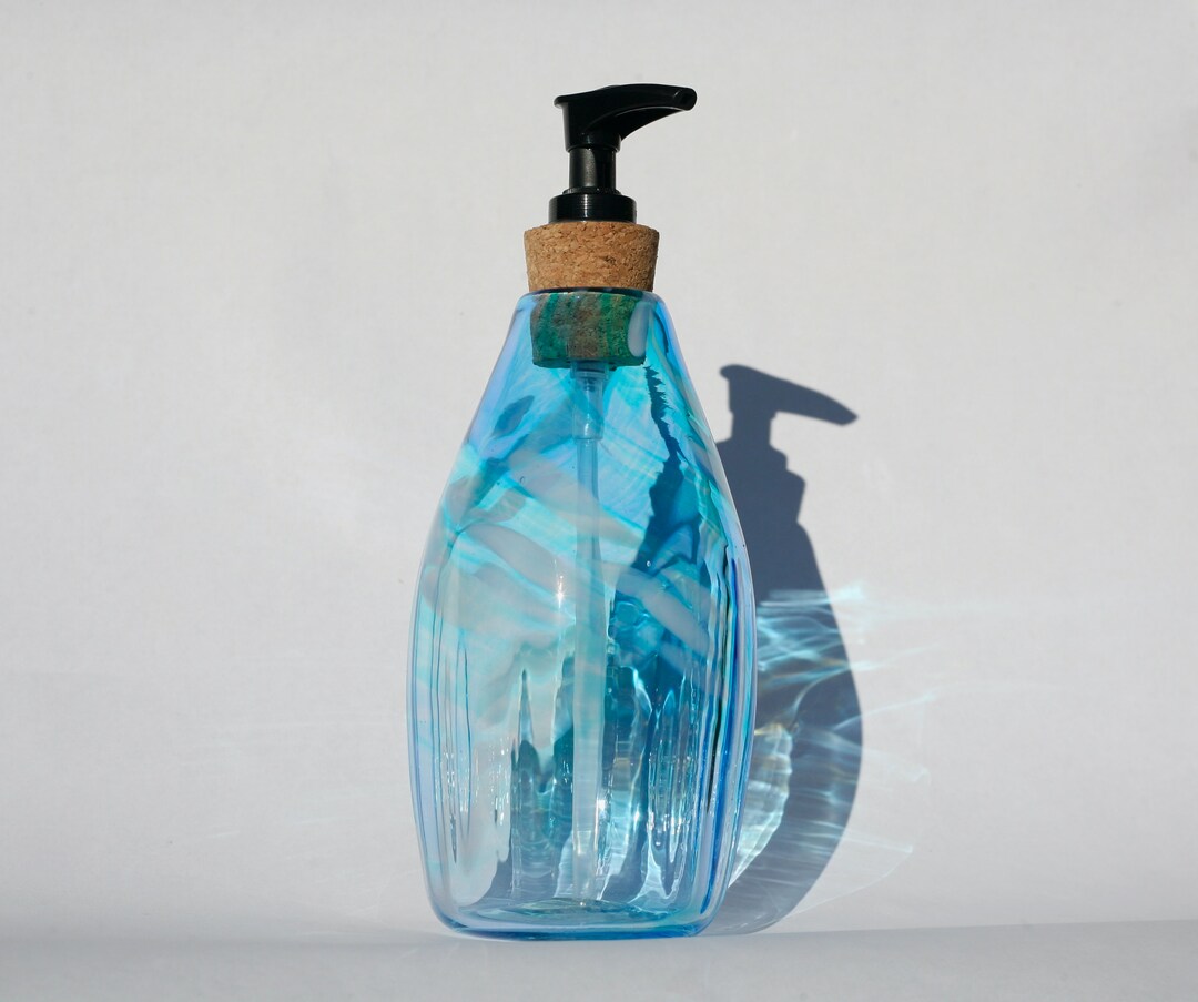 Handblown Glass Soap Dispenser in Clouds in the Sky Etsy