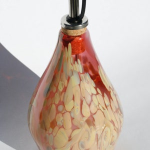 Hand-blown Olive Oil Dispenser in Organic Orange and Pink