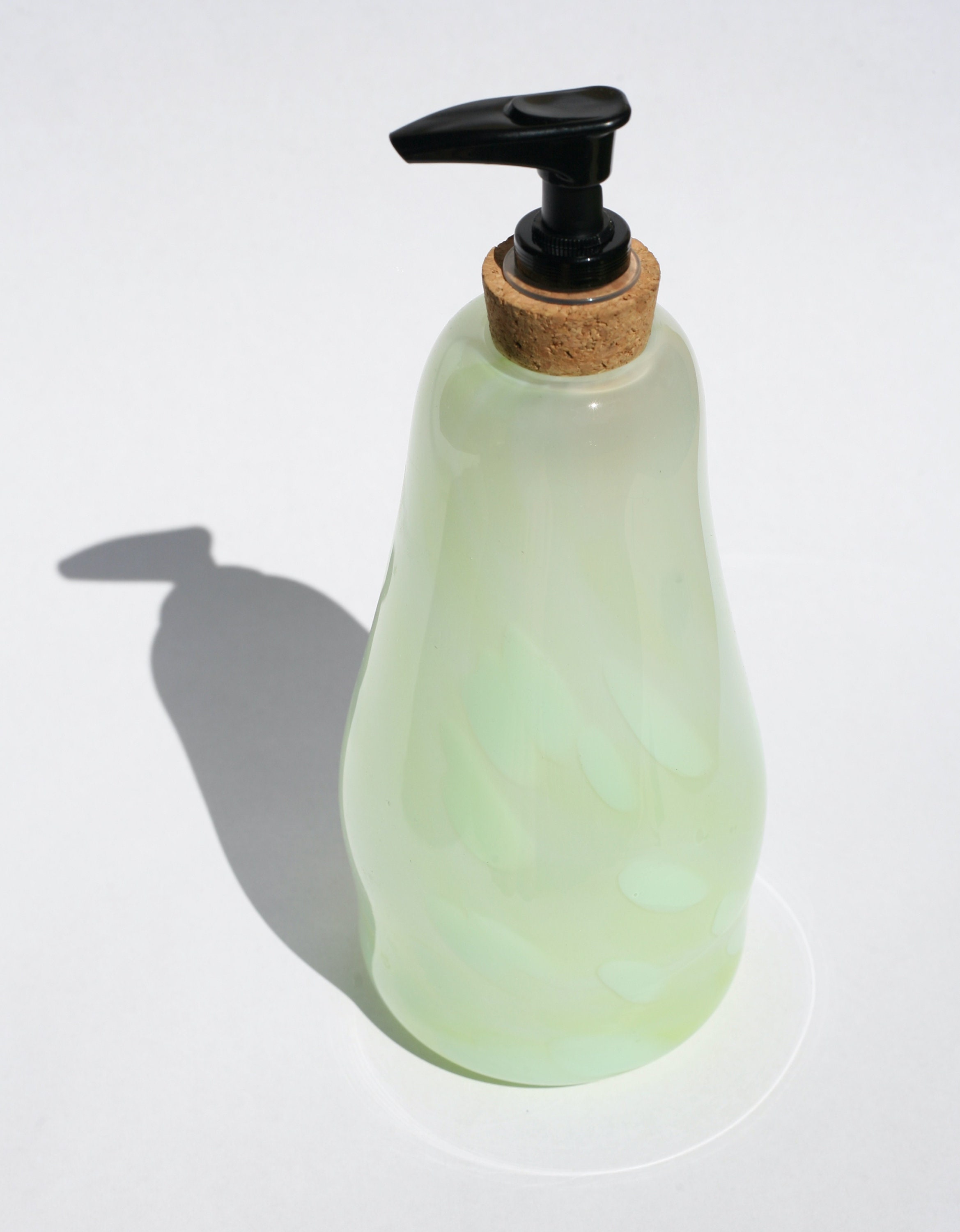 Handblown Glass Soap Dispenser in Green Tea Etsy