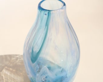 Hand-blown Glass Vase in Ocean Waves