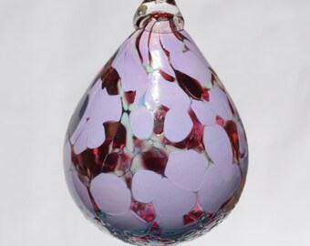 Hand-blown Glass Ornament in Lavender Tear Drop