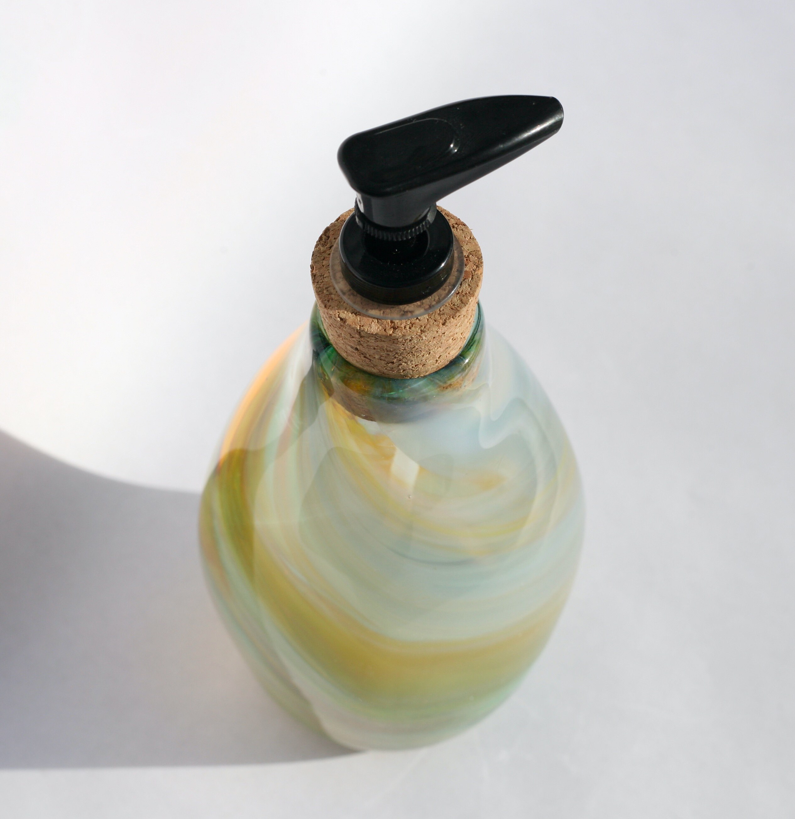 Handblown Glass Soap Dispenser in Rolling Meadow Etsy