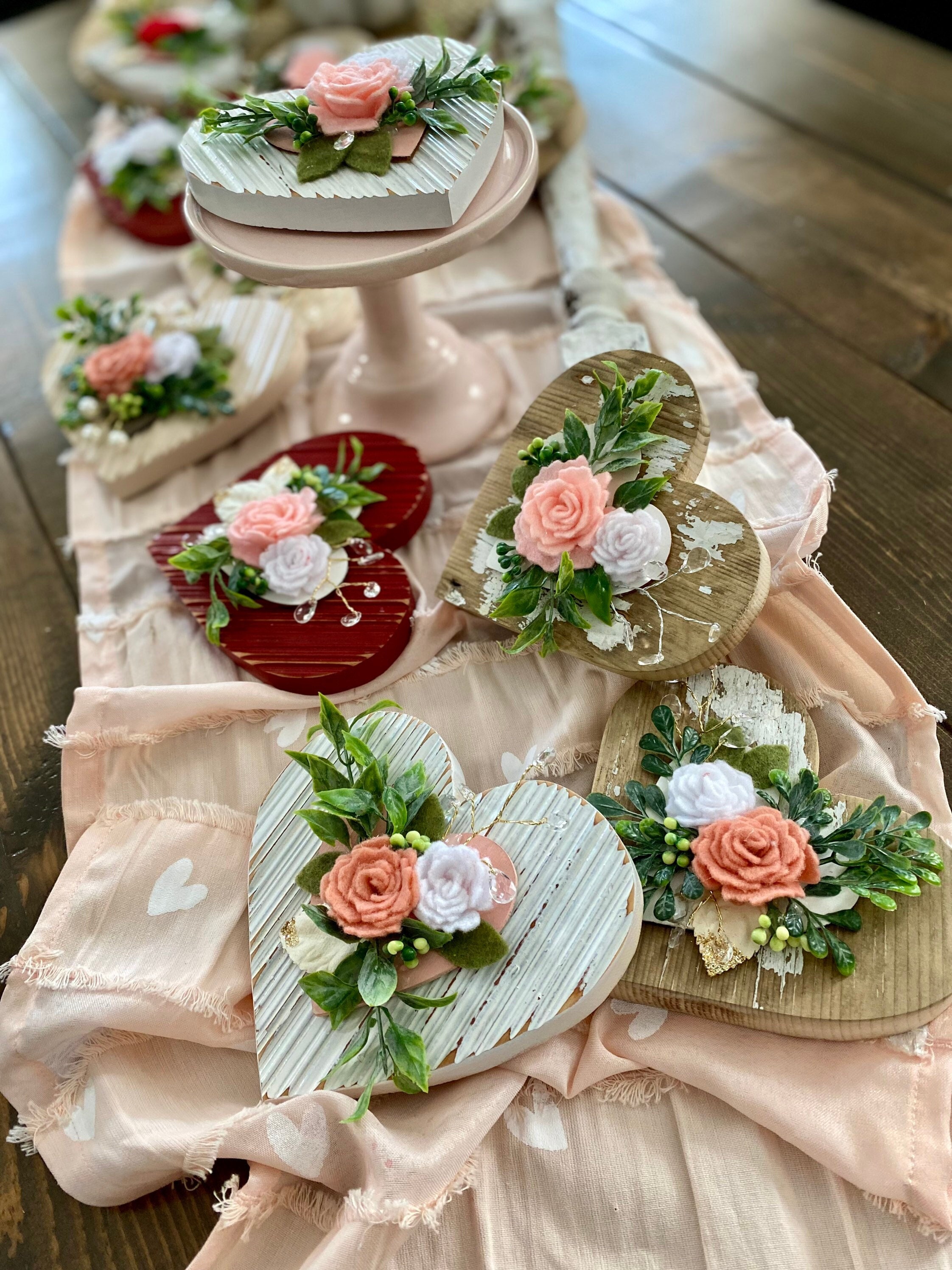 Valentine's Day Gift | Reclaimed Wooden Heart | Tiered Tray Décor