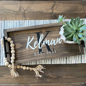 Personalized Last Name and Established Year WoodenTray - Hand-Made & Hand-Painted - Wedding Gift - Housewarming Gift - Customize