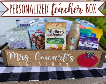 Teacher Appreciation Personalized Teacher Caddy/School Supplies Box |Back to School | Classroom Décor | Teacher Gift | First Day of School