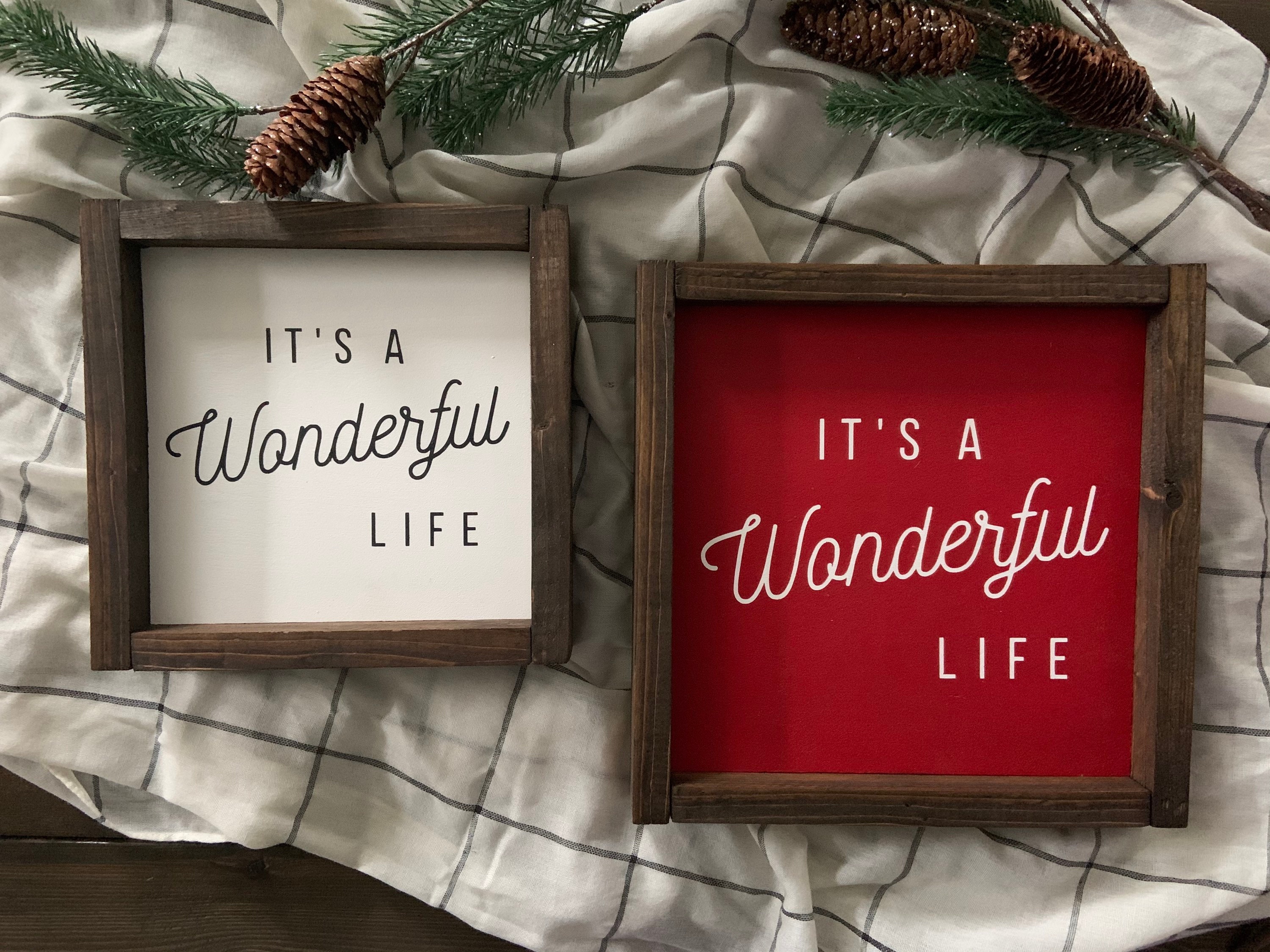 It's a Wonderful Life- Hand Painted Wood Sign With Frame