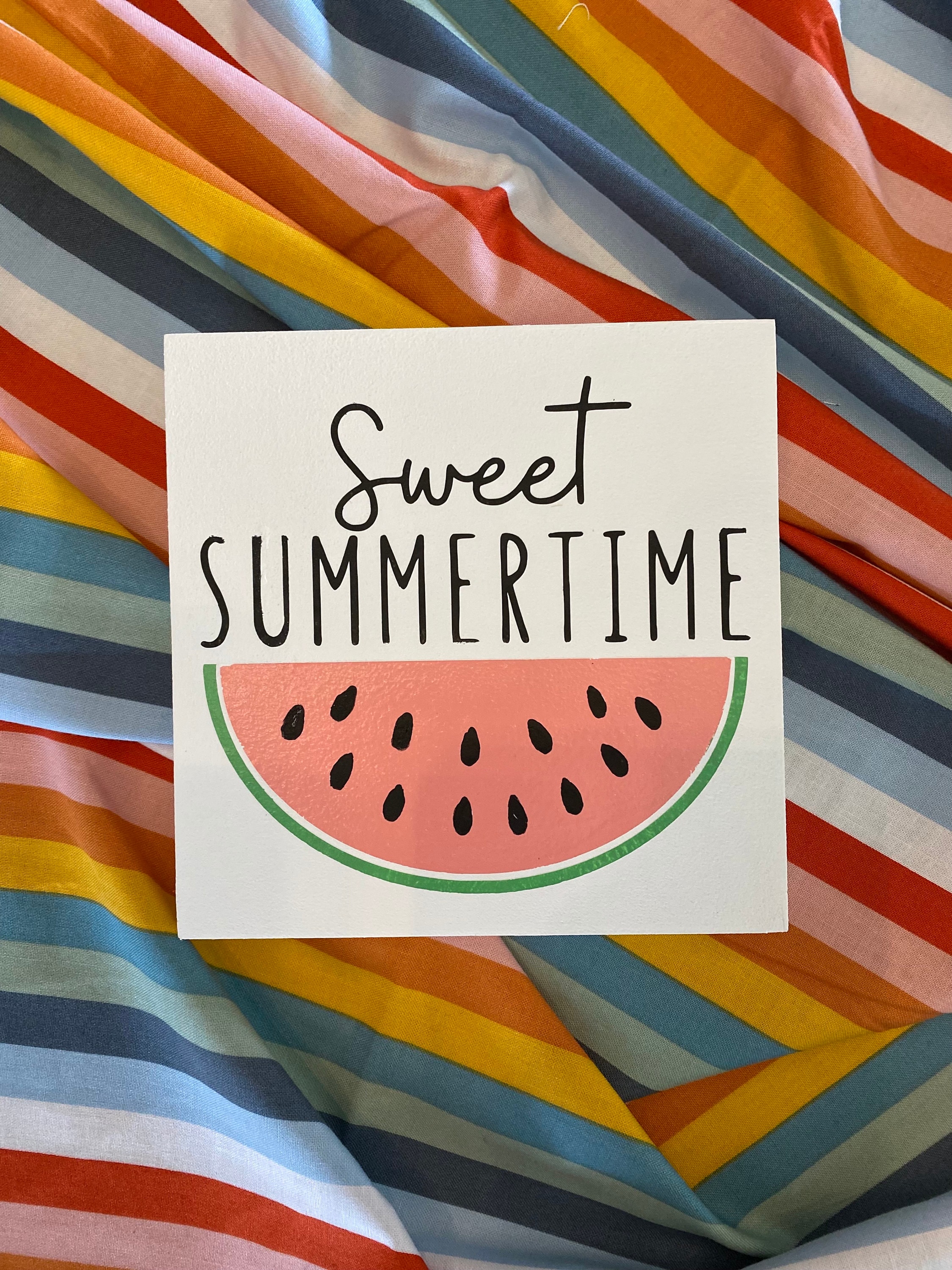 Sweet Summertime Mini Square Signs | Hand Painted Wood Décor | Summer ...