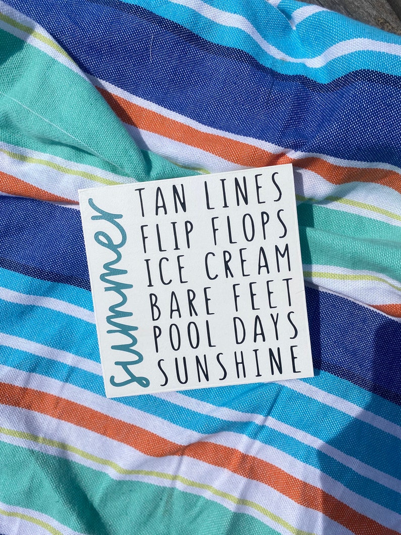 Sweet Summertime Mini Square Signs | Hand Painted Wood Décor | Summer ...