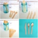 Set of 75 Disposable Wooden Utensils, 25 Wooden Knives, 25 Wooden Spoons, 25 Wooden Forks, Wood Silverware, Wooden Tableware