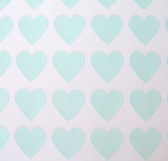 108 Heart Stickers Mint Green, 3/4" Pastel Green, Wedding Favor Sticker Il_570xn
