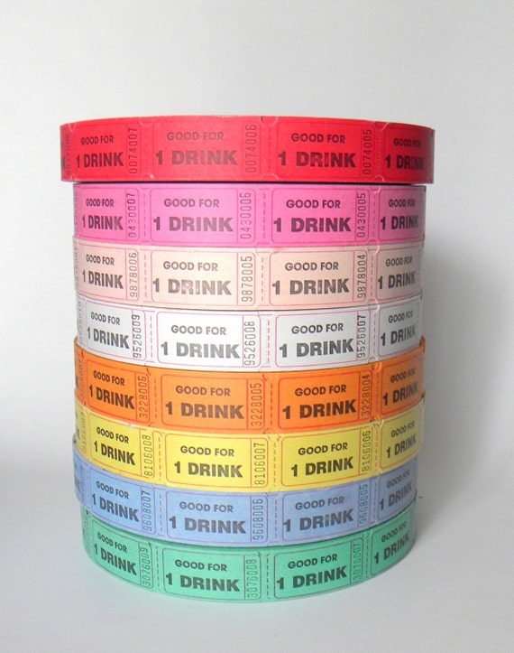 50 Good For One Drink Tickets Carnival Tickets Wedding Reception