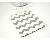 Clearance Mark Down, 50 Gray Chevron Paper Bags, Extra Small 2.75 x 4"