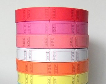 50 Plain Numbered Carnival Tickets, Prize Tickets, Raffle Tickets, Blank on Back, Carnival Birthday Party, Circus Birthday Party