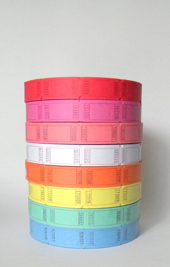 50 Plain Numbered Carnival Tickets Prize Tickets Raffle Tickets