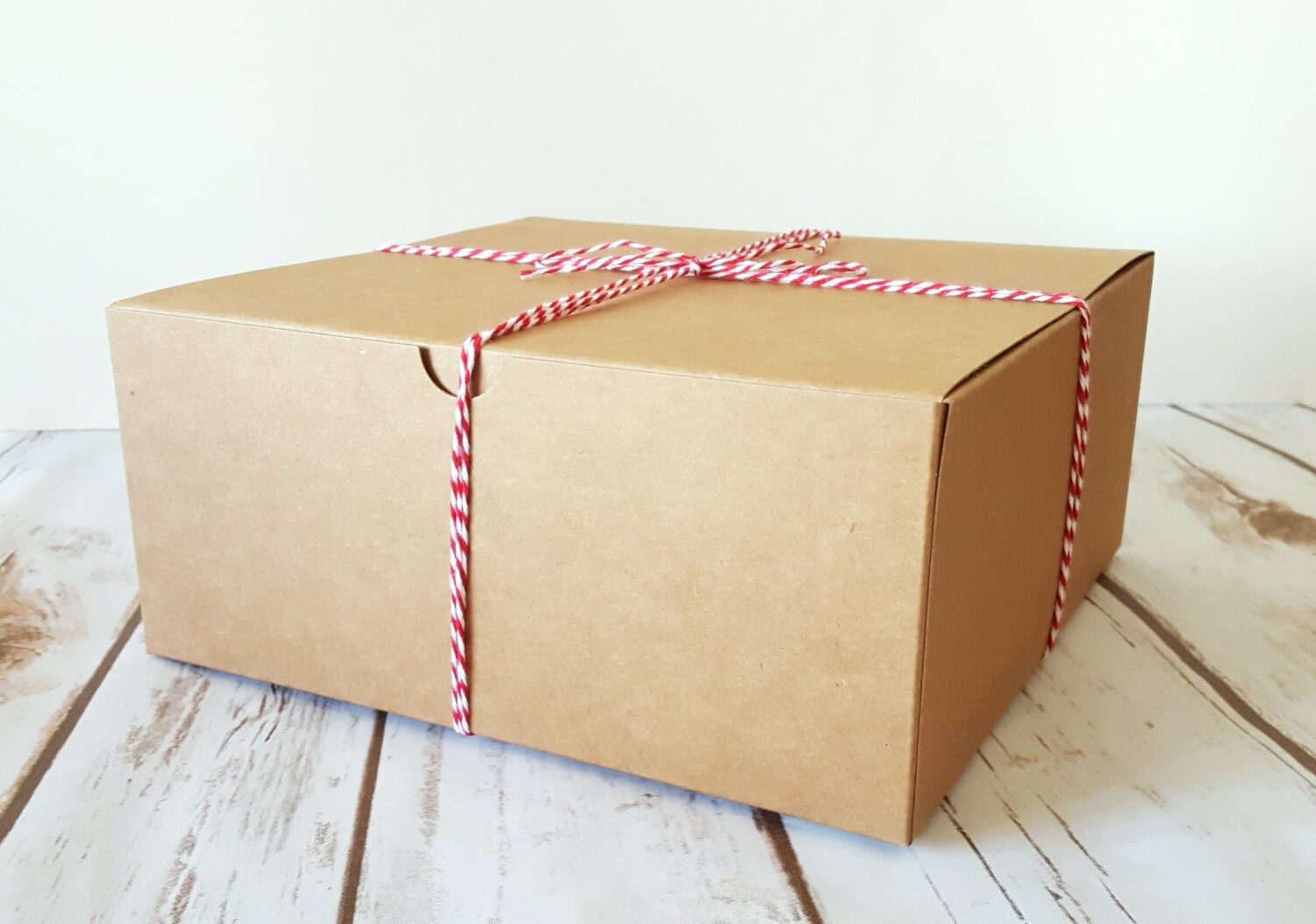 12 Large Kraft Gift Boxes 8x8x3.5 One Piece Square Tuck Etsy