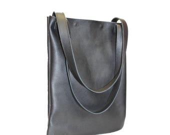 Black Leather Tote Tote Large Tote Large Leather Tote  Tote Bag Leather Tote Bag