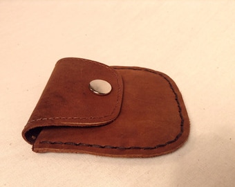 Coin Purse, Purse, Wallet, Brown Purse, Antique appearance, Metal Catch, Hand sewn.