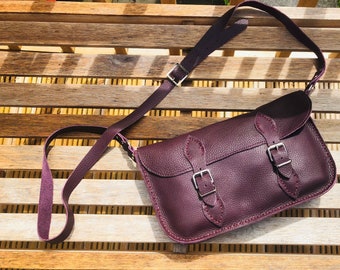 Satchel Leather Satchel Handmade in Britain Leather Satchel Vine colour leather satchel Burgundy Satchel Aubergine Satchel