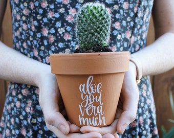 Hand-lettered Punny Planters/Pots