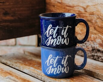 Let it Snow Coffee Mug | 14 oz Camper Mug | Christmas Mug | Best Seller