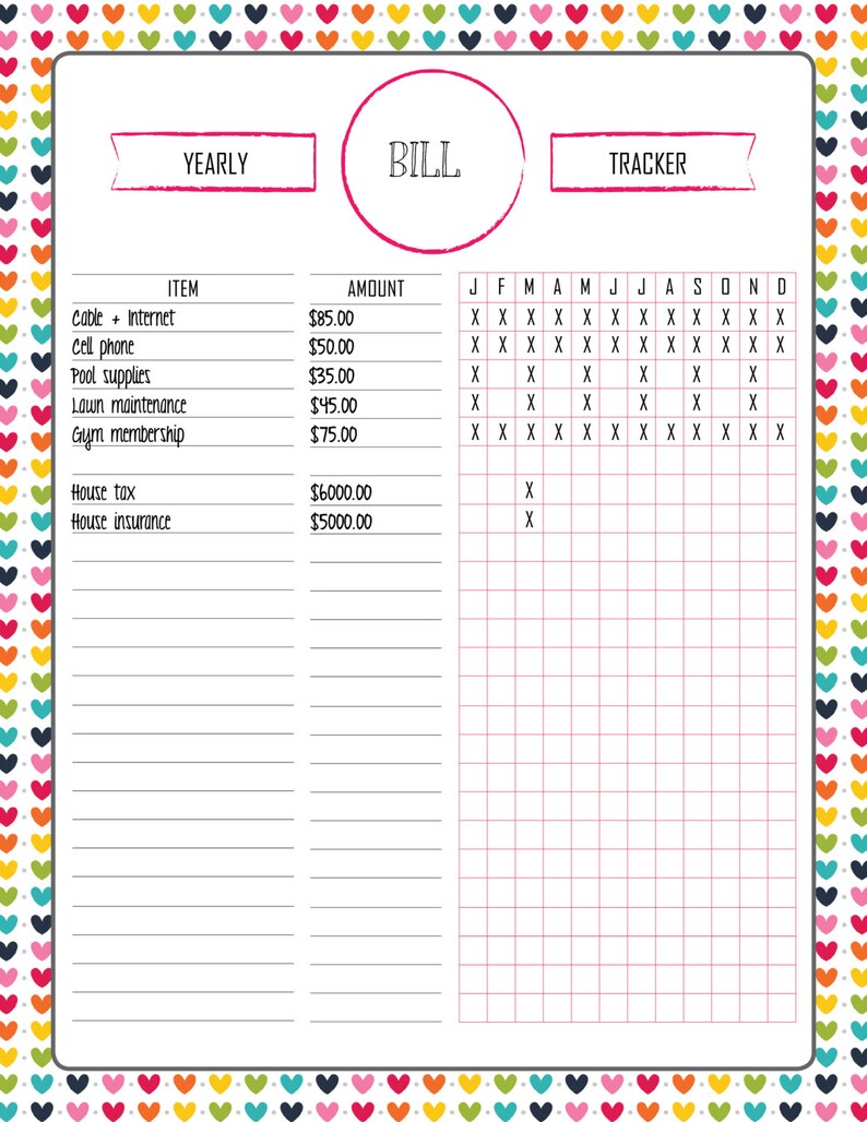Budget Planner  Bill and Expense Tracker List  Printable image 6
