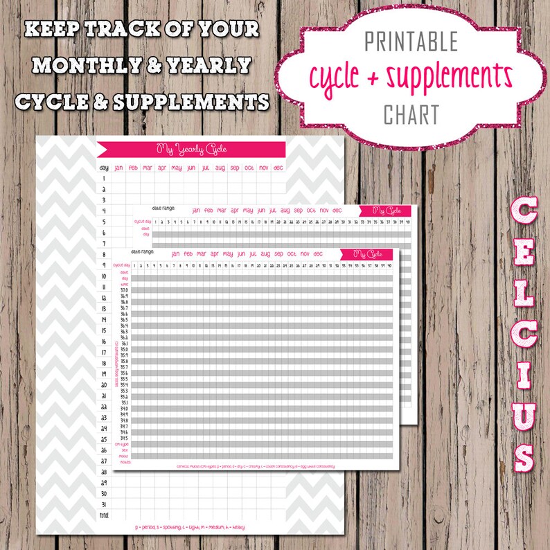 Basal Body Temperature Chart And Supplement Tracker