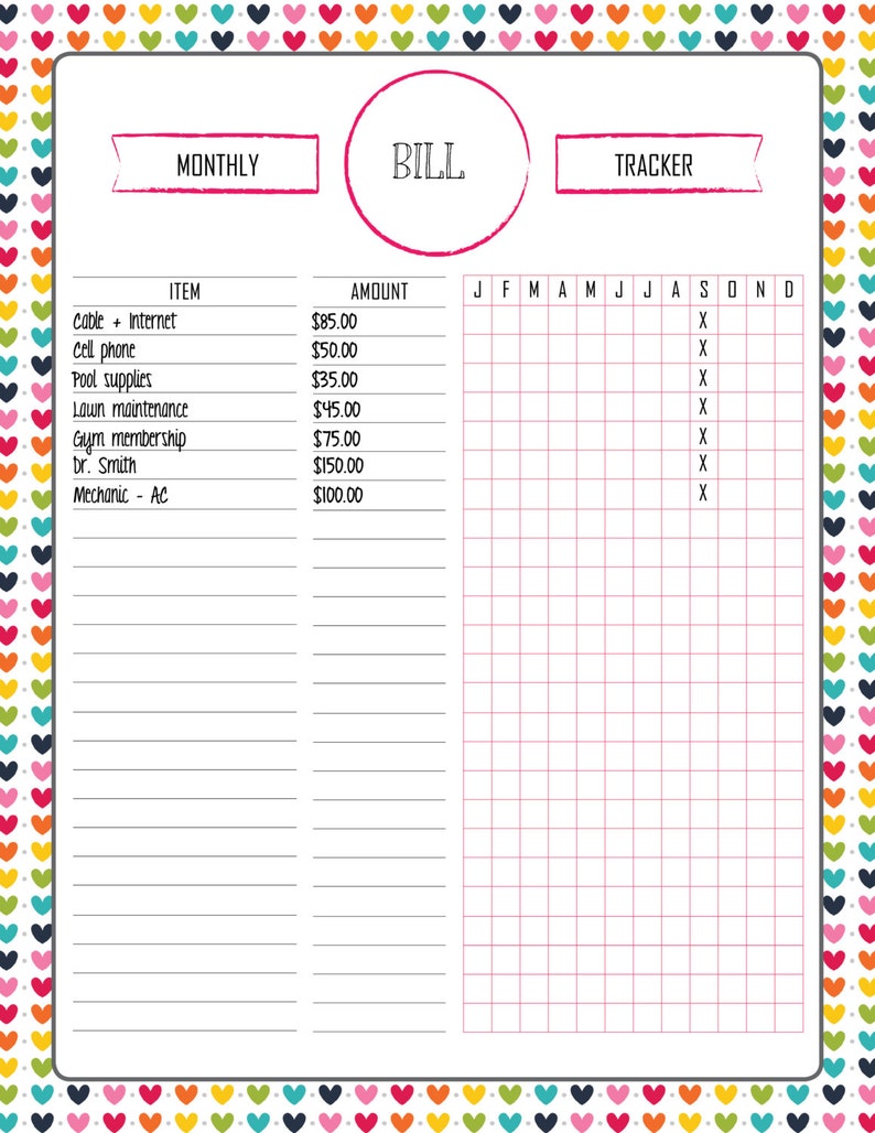 Budget Planner  Bill and Expense Tracker List  Printable image 5