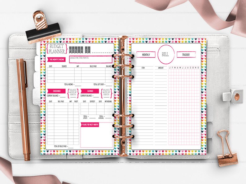 Budget Planner  Bill and Expense Tracker List  Printable image 1
