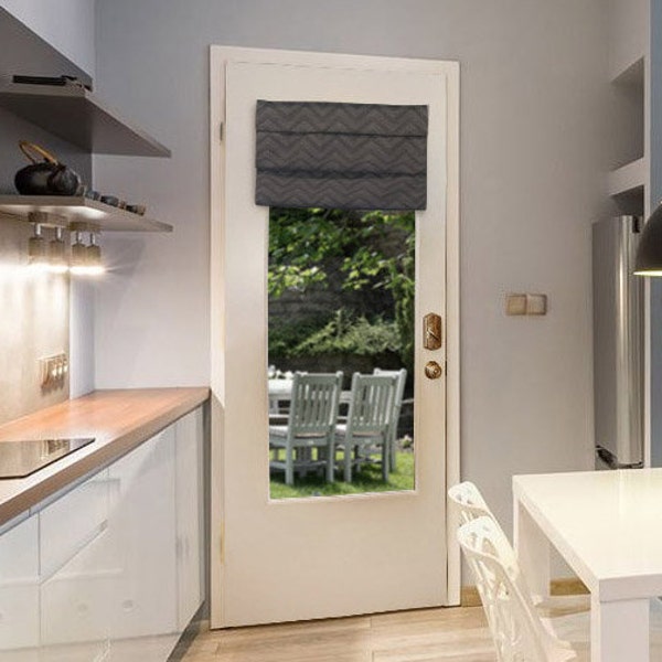 Lined Roman Blind for Front Door with Magnetic Rod included - Jack