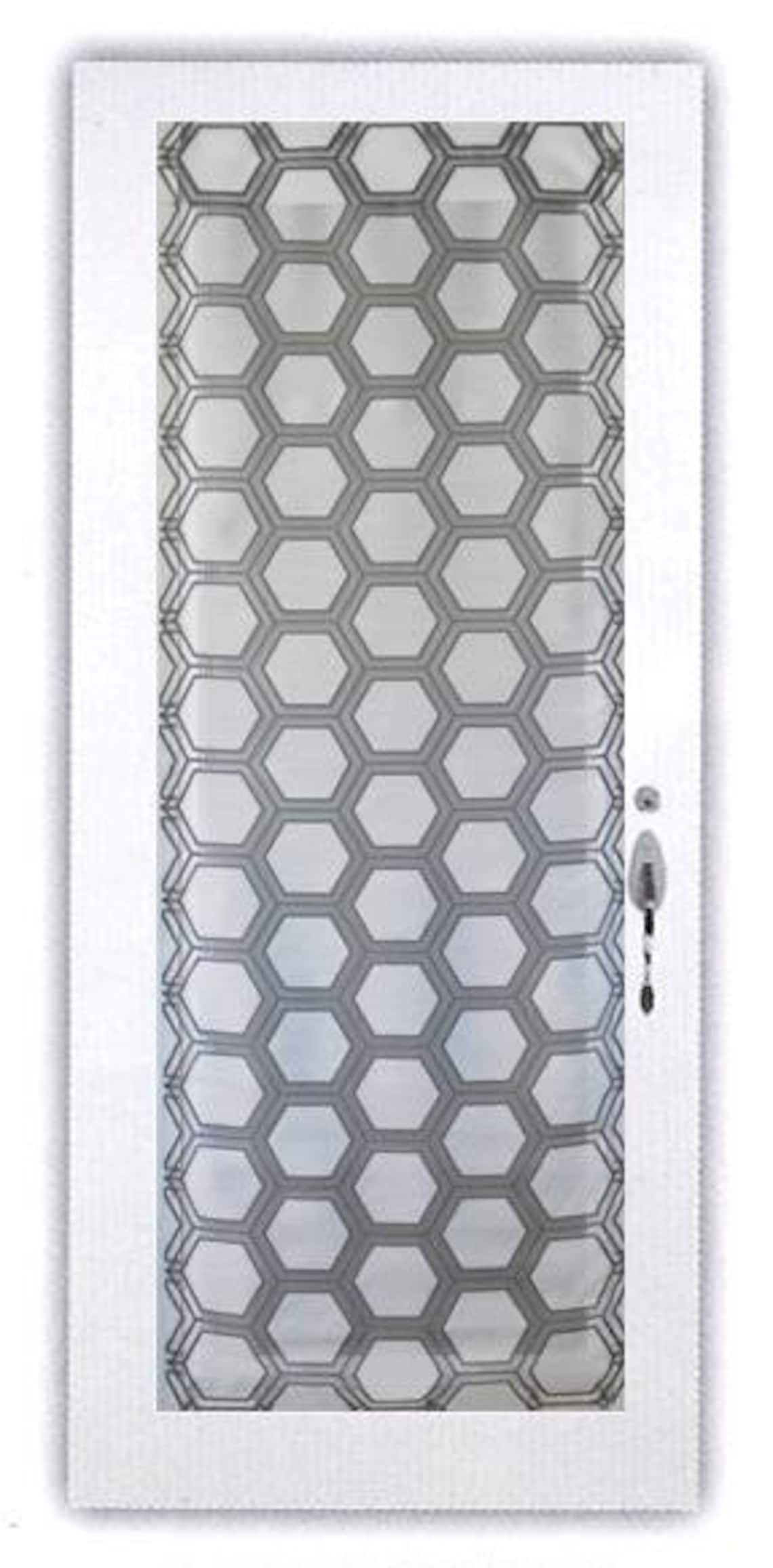 curtain and rod for steel door Geometric decor Etsy